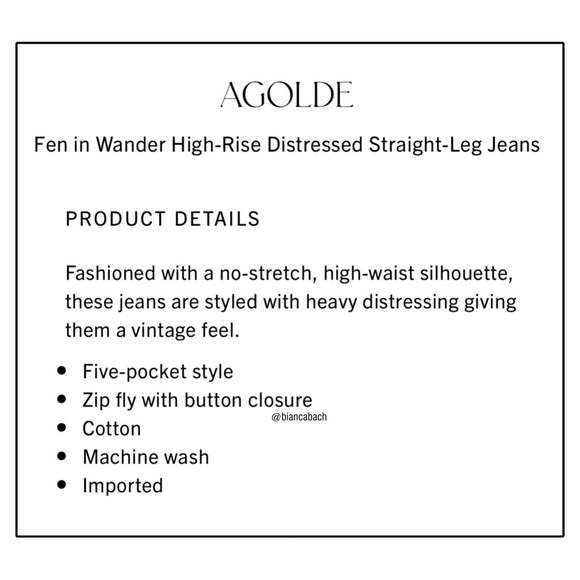 NWT • AGOLDE Fen High Rise Straight Leg Jeans - Picture 11 of 11